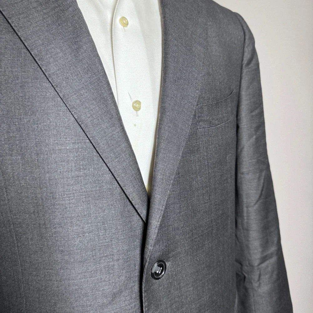 Suitsupply Napoli Suit Mens 44R W35 Charcoal Grey Solid Wool Super 110s VBC